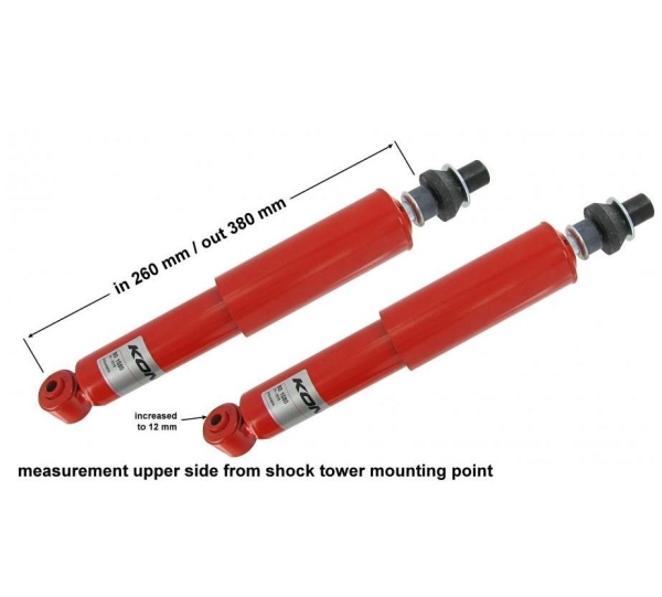 Aajustable shock absorber front (Per Pair) Beetle 8.1965 and later Karmann Ghia 8.1965 and later